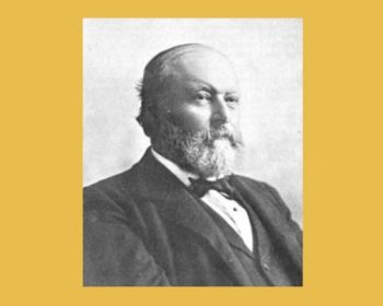 Book cover with a sepia portrait of a bearded man in a suit. The title reads “Honorable Peter White of Marquette” and the author is Michael S. Nyquist. The cover has a plain yellow background.